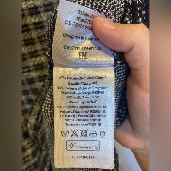 Riani Black White Tweed Sleeveless Top Size 16 (Wool Blend) - Picture 5 of 7